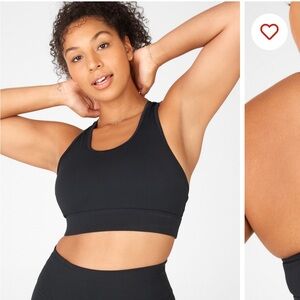 Fabletics | Classic Black Sports Bra with Phone holder Size S